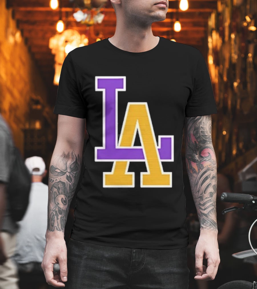 Los Angeles Lakers Purple Gold LA T-Shirt