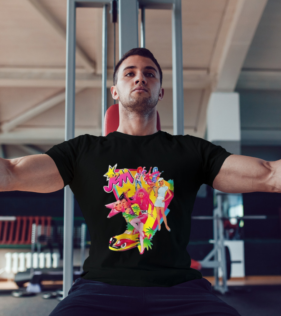 Jem 80s Cartoon Band Pop Music Star Singer Fashion Aesthetic Retro Characters T-Shirt