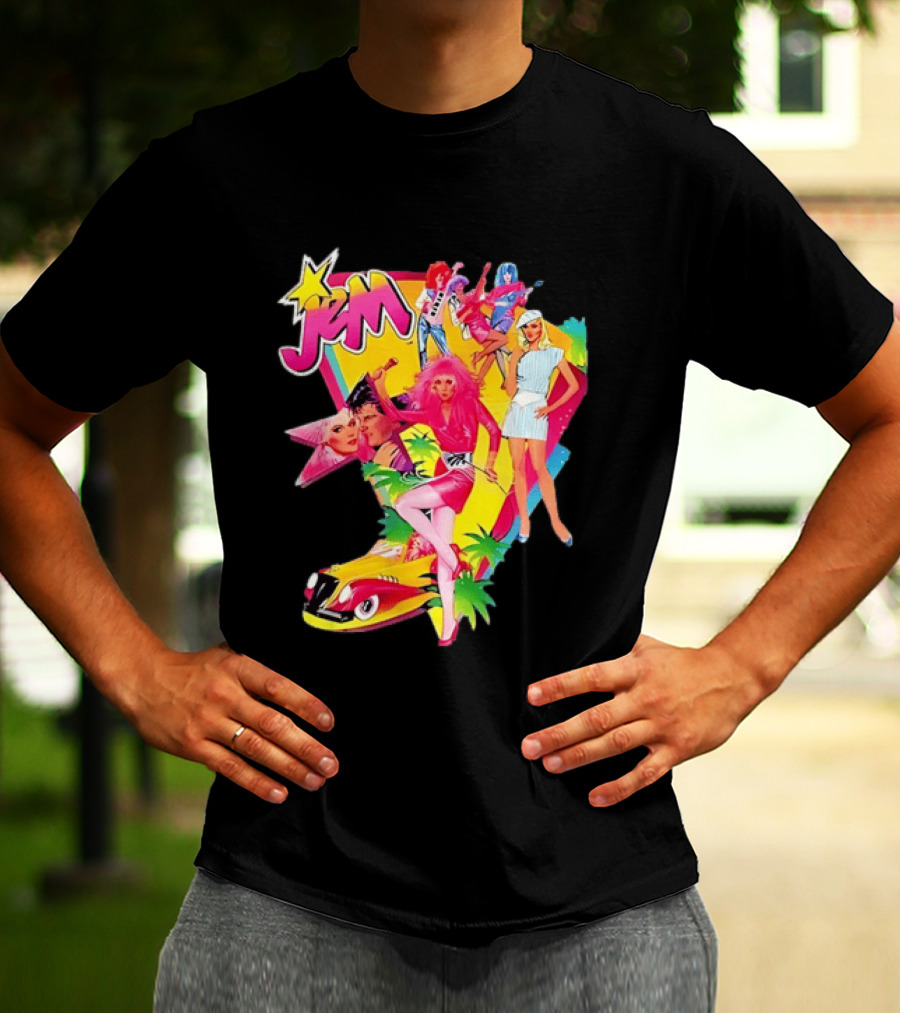 Jem 80s Cartoon Band Pop Music Star Singer Fashion Aesthetic Retro Characters T-Shirt