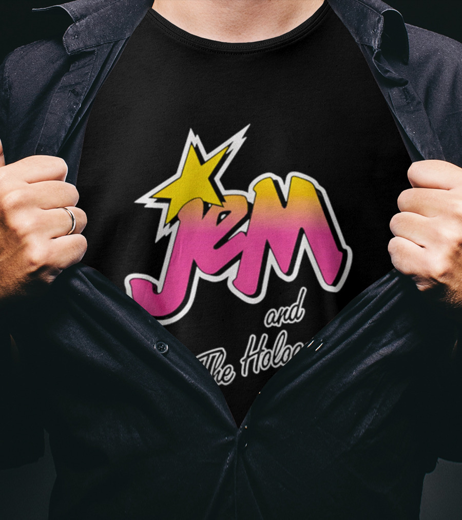 Jem And The Holograms 1980s Cartoon Logo Star Iconic Nostalgia T-Shirt