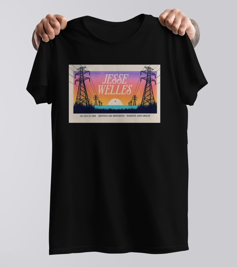 Jesse Welles July 26 27 2026 Greenfield Lake Amphitheater Wilmington North Carolina T-Shirt