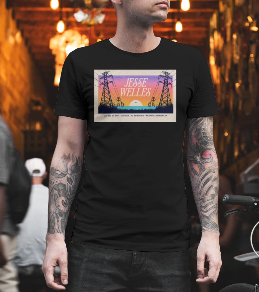 Jesse Welles July 26 27 2026 Greenfield Lake Amphitheater Wilmington North Carolina T-Shirt