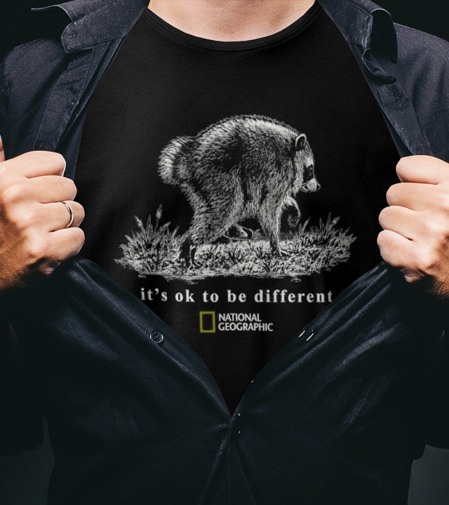 Jimothy Raccoon National Geographic It's Ok To Be Different T-Shirt