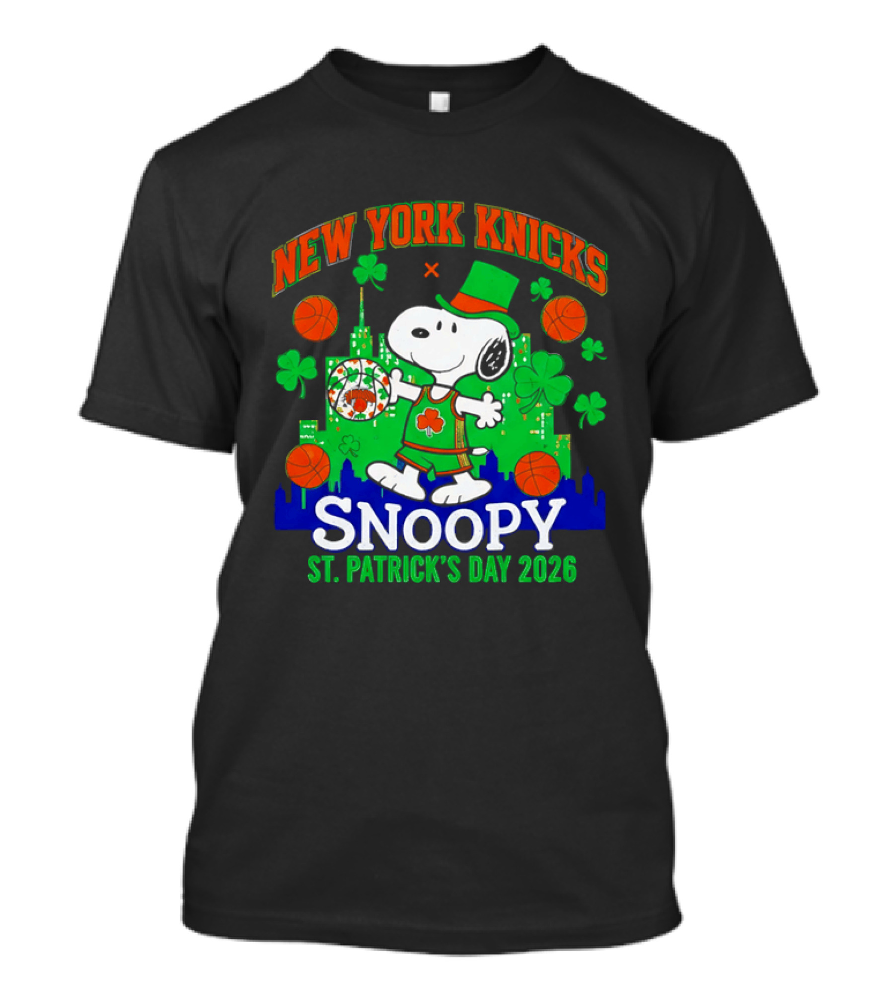 New York Knicks Snoopy St Patrick's Day 2026 Celebration T-Shirt