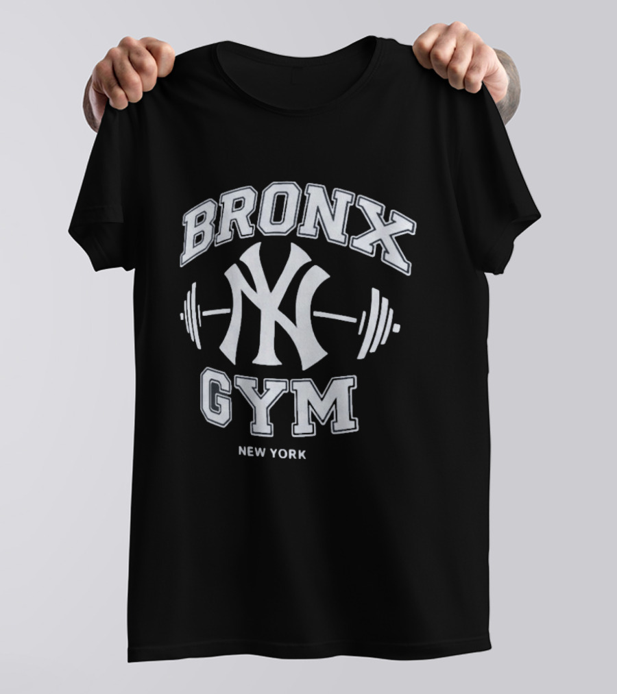 New York Yankees Bronx Gym Fitness Training Barbell T-Shirt