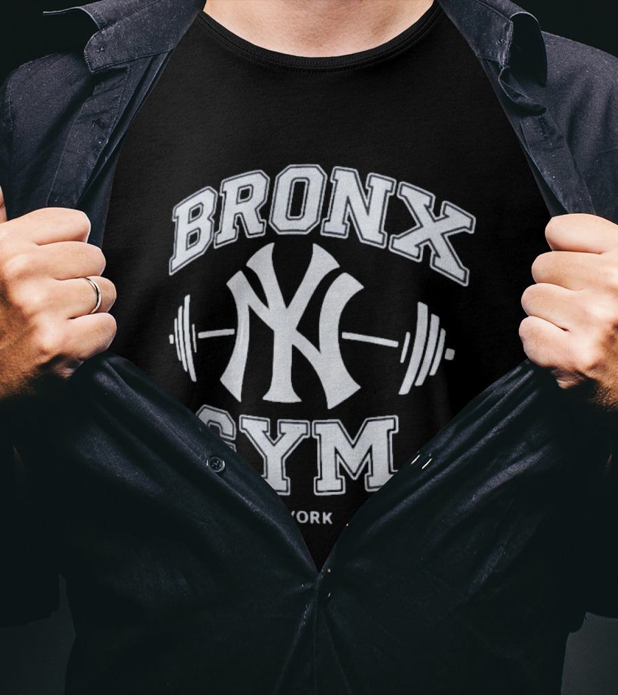 New York Yankees Bronx Gym Fitness Training Barbell T-Shirt