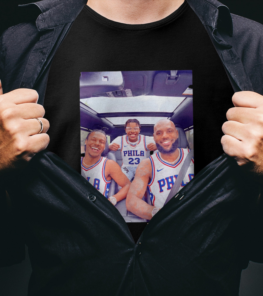 Phila 23 Lebron James Bronny James Philadelphia 76Ers Team Jersey T-Shirt