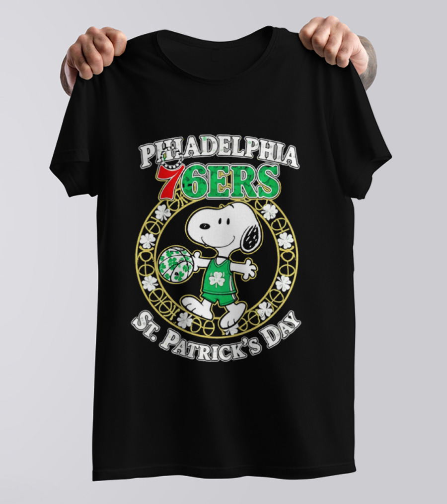 Philadelphia 76ers Snoopy St Patrick's Day Holiday 2026 T-Shirt