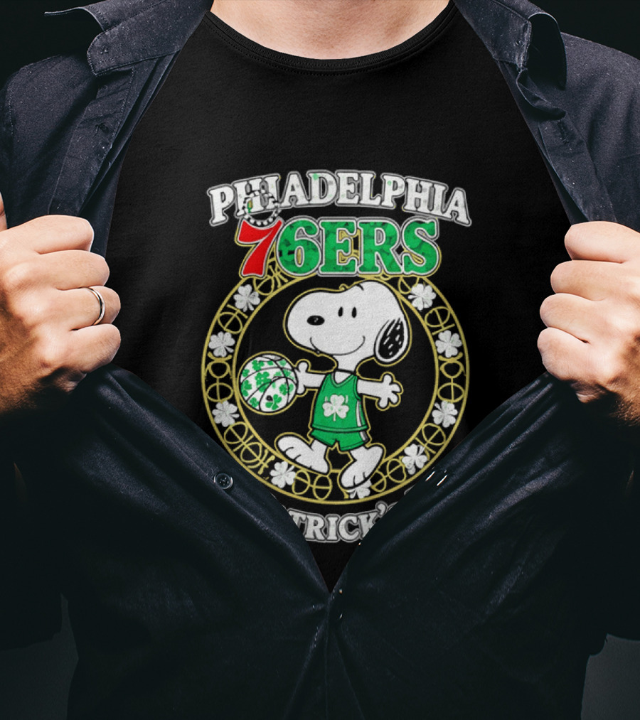 Philadelphia 76ers Snoopy St Patrick's Day Holiday 2026 T-Shirt