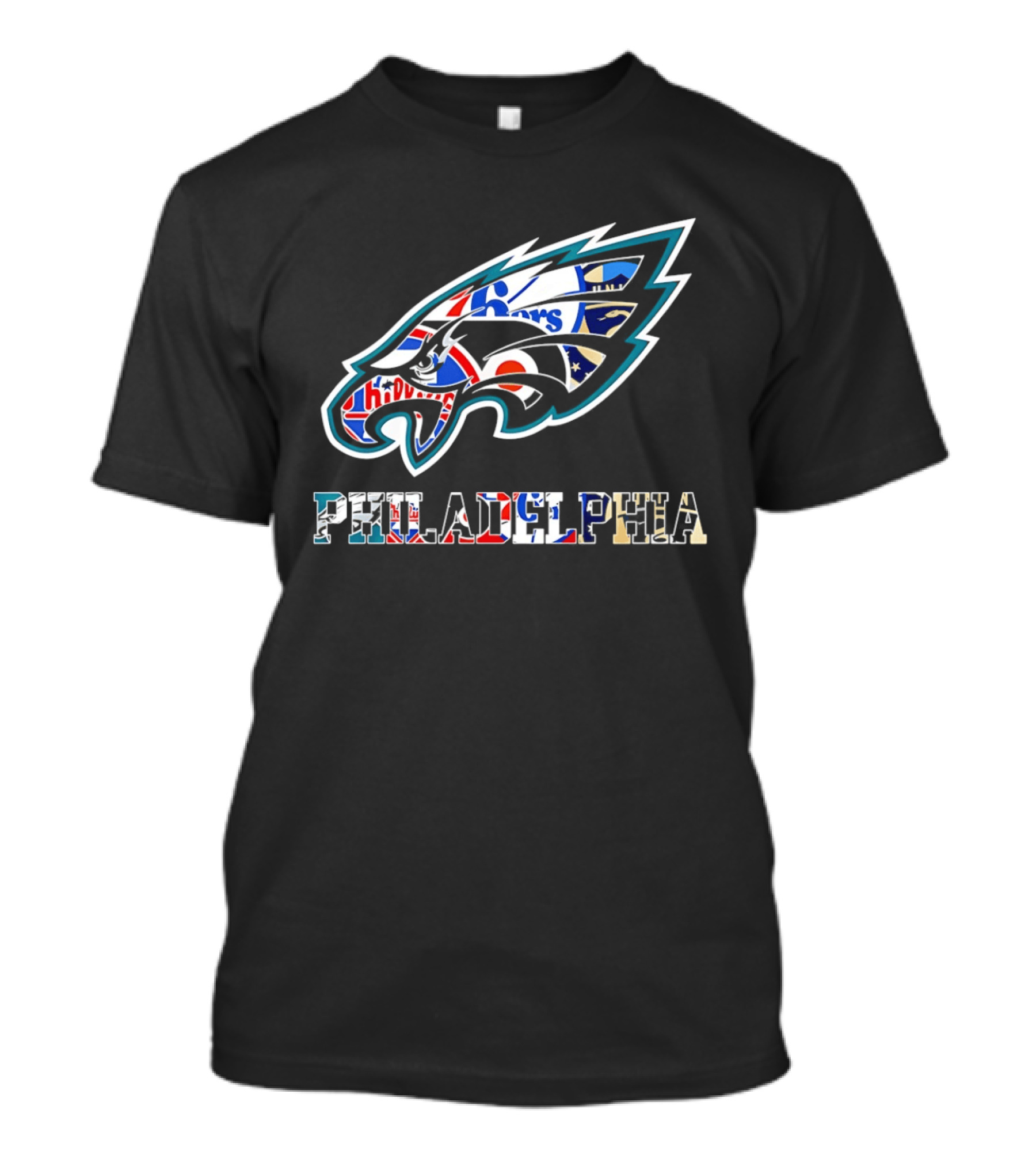 Philadelphia Eagles Phillies Flyers 76ers Team Mashup T-Shirt