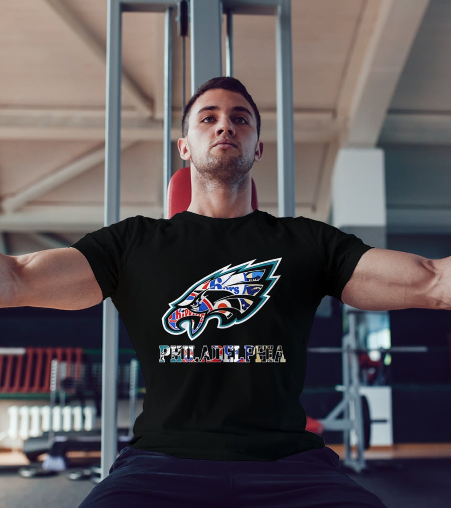 Philadelphia Eagles Phillies Flyers 76ers Team Mashup T-Shirt