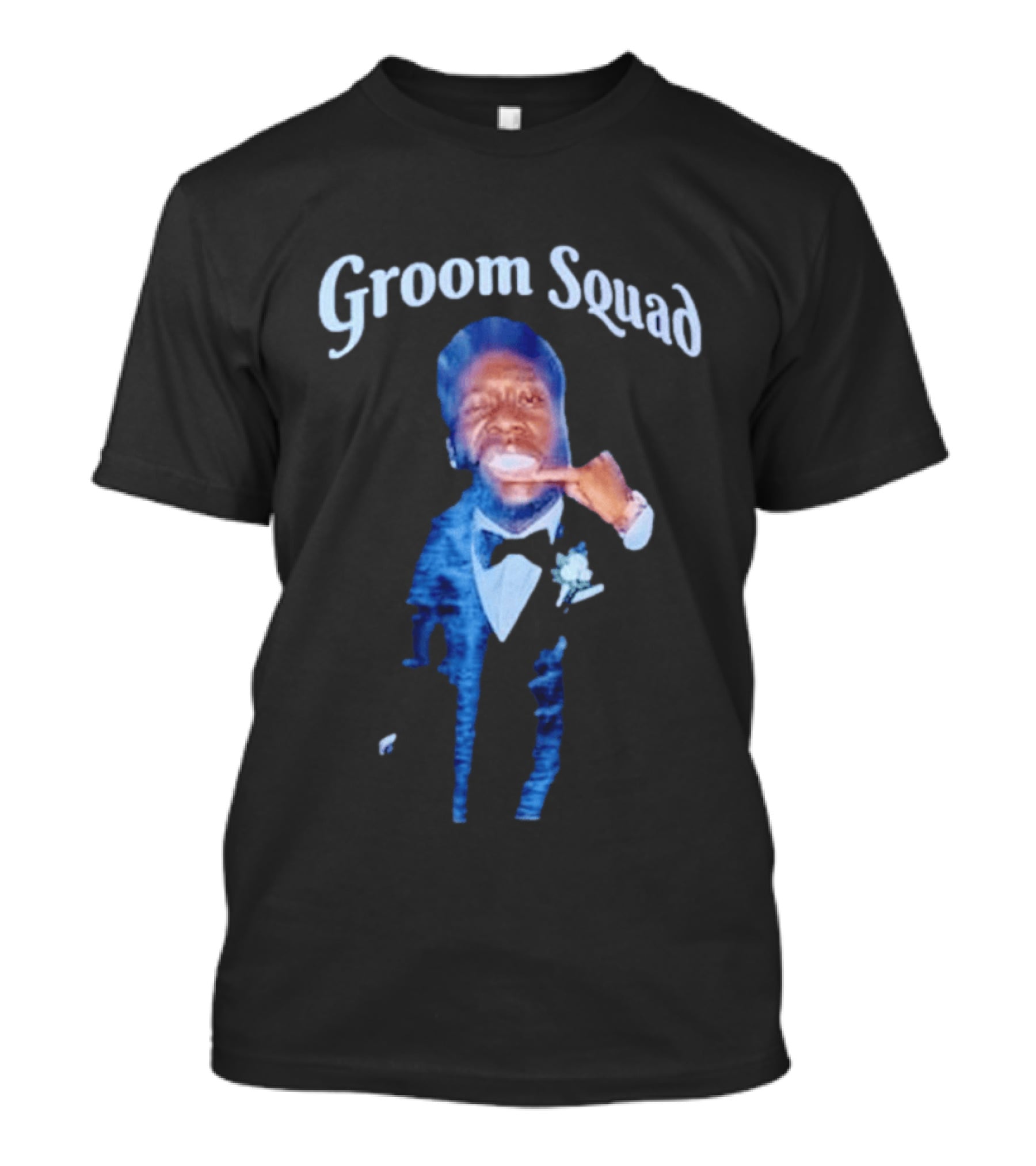 Groom Squad Tuxedo Finger Point Man T-Shirt