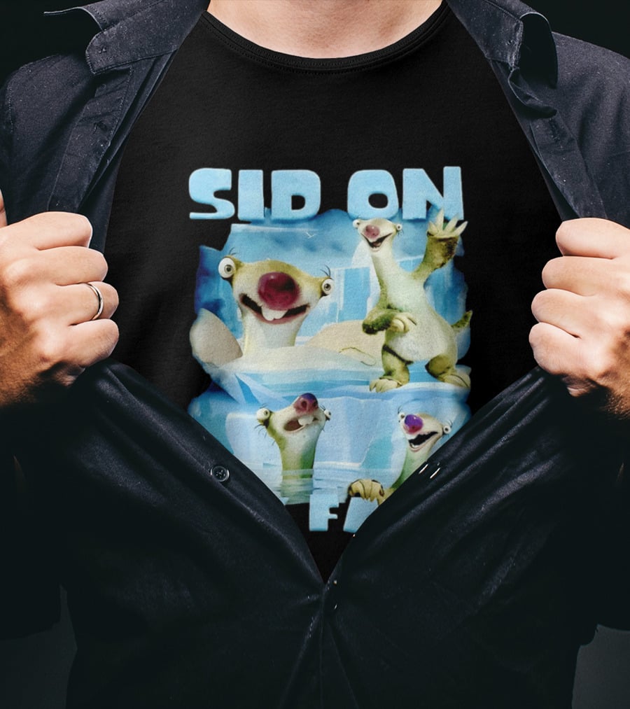 Sid On My Face Sloth Meme Ice Age Character Funny Scene T-Shirt