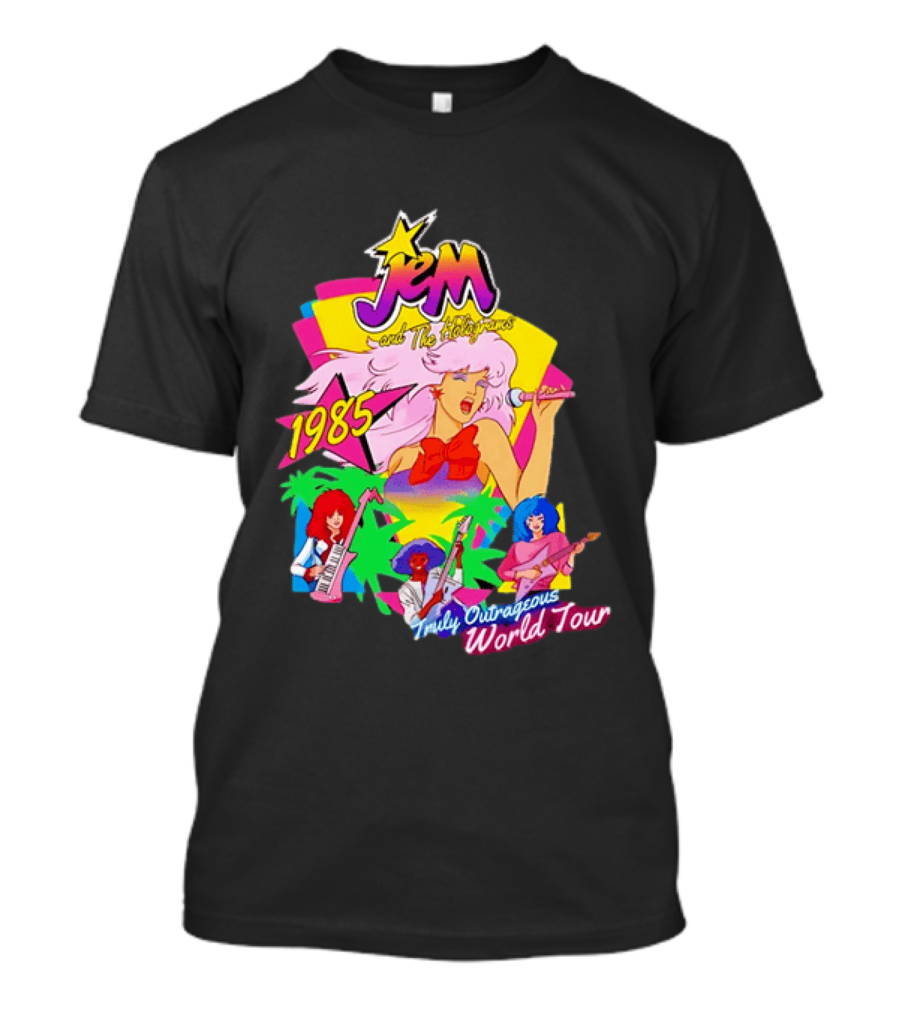 Jem And The Holograms 1985 Truly Outrageous World Tour Retro Concert Fan T-Shirt