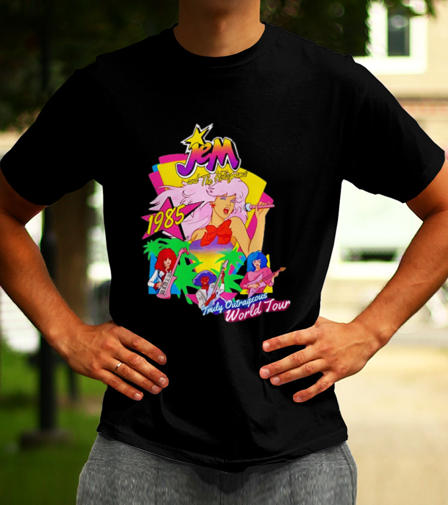 Jem And The Holograms 1985 Truly Outrageous World Tour Retro Concert Fan T-Shirt