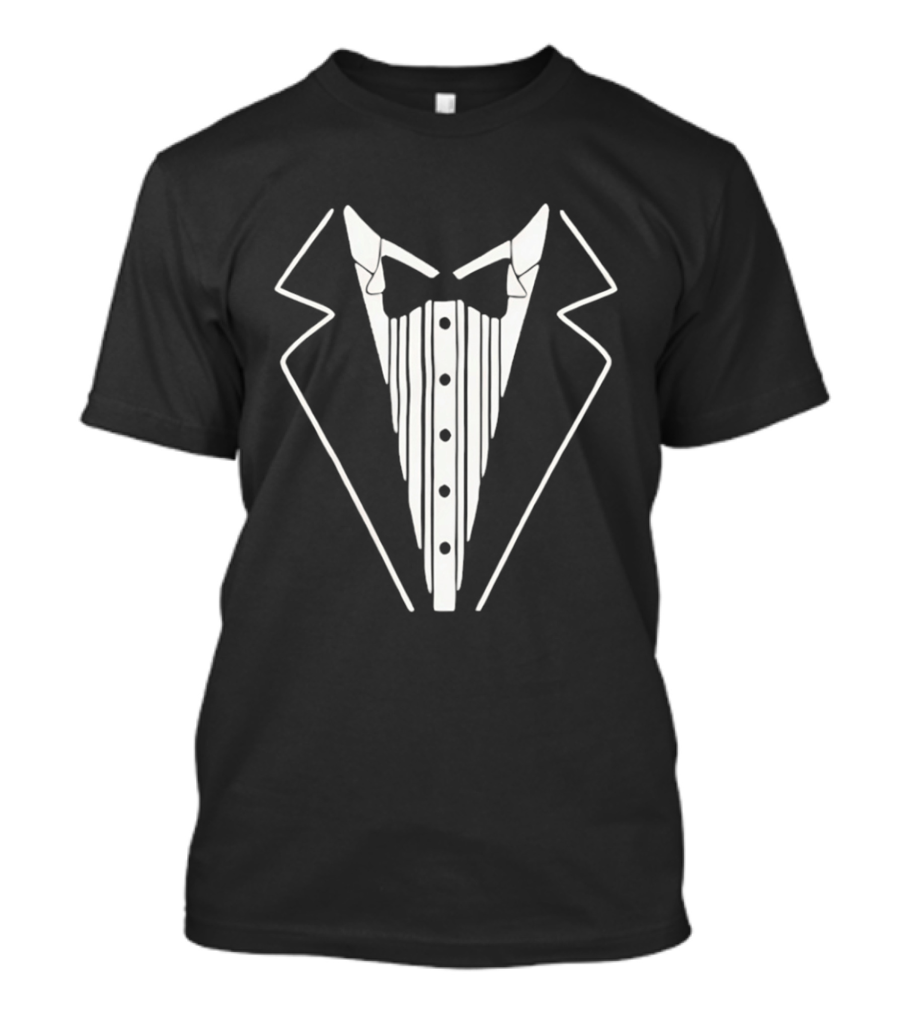Tuxedo Suit Formal Wear Costume Tux Bow Tie Buttons T-Shirt