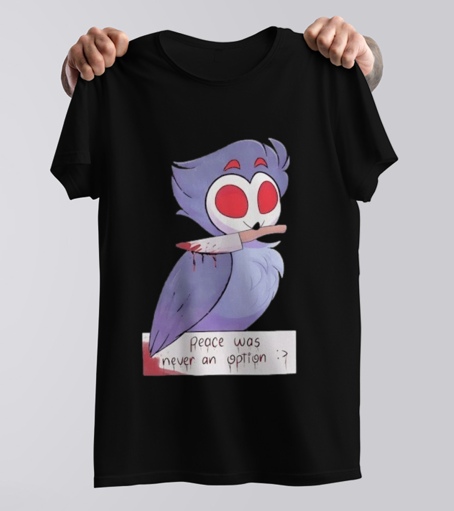 Stolas Helluva Boss Peace Was Never An Option Owl With Knife T-Shirt