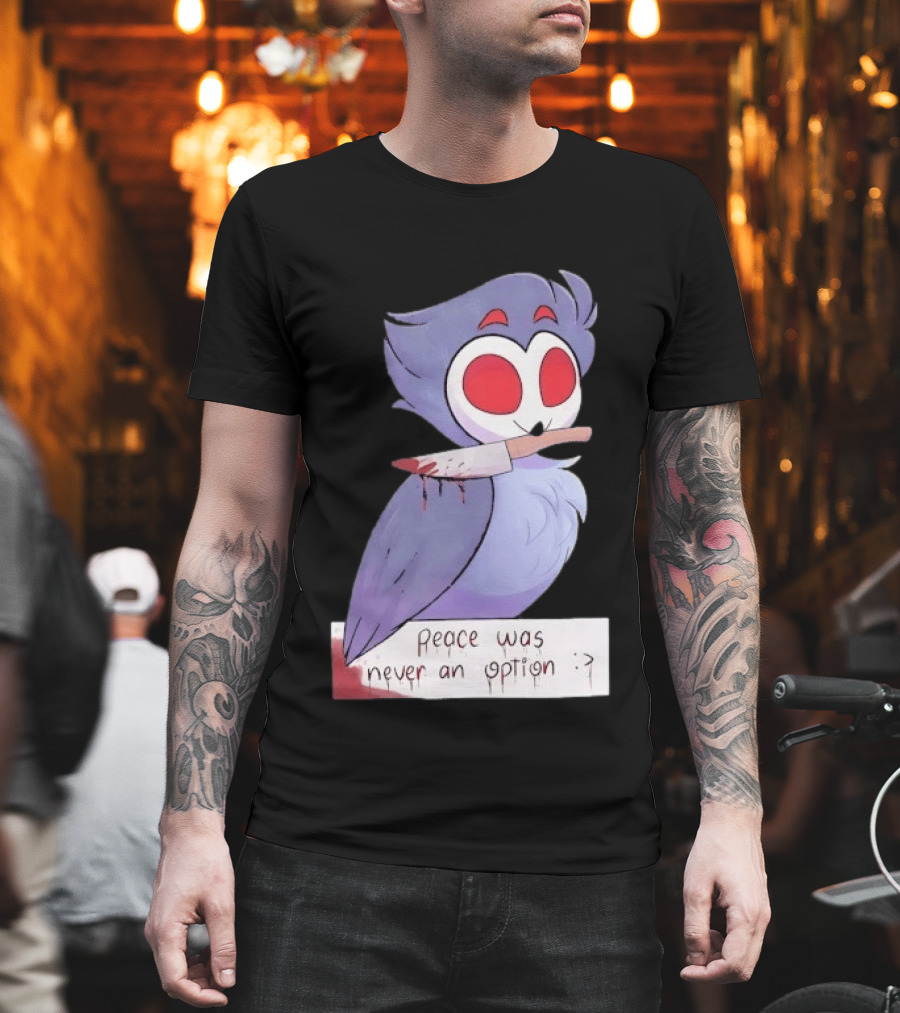 Stolas Helluva Boss Peace Was Never An Option Owl With Knife T-Shirt