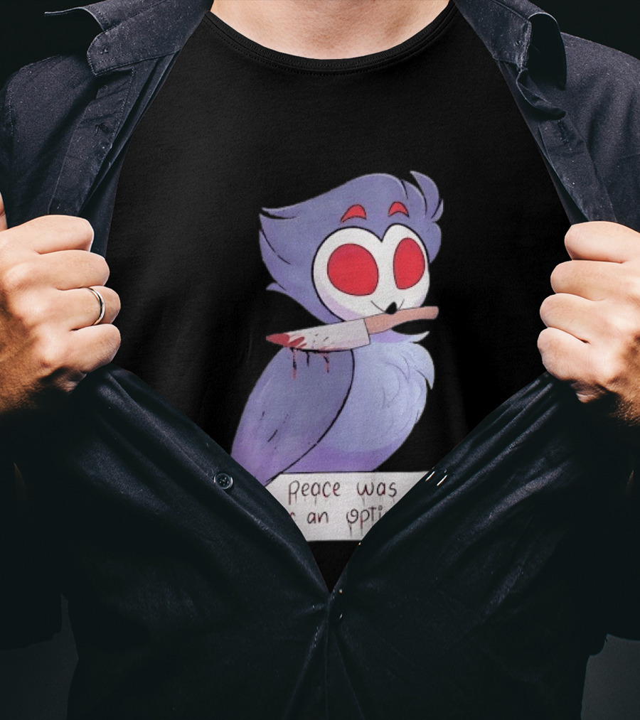Stolas Helluva Boss Peace Was Never An Option Owl With Knife T-Shirt