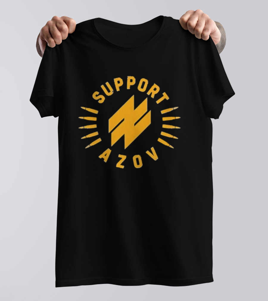 Support Azov Bullet Border T-Shirt