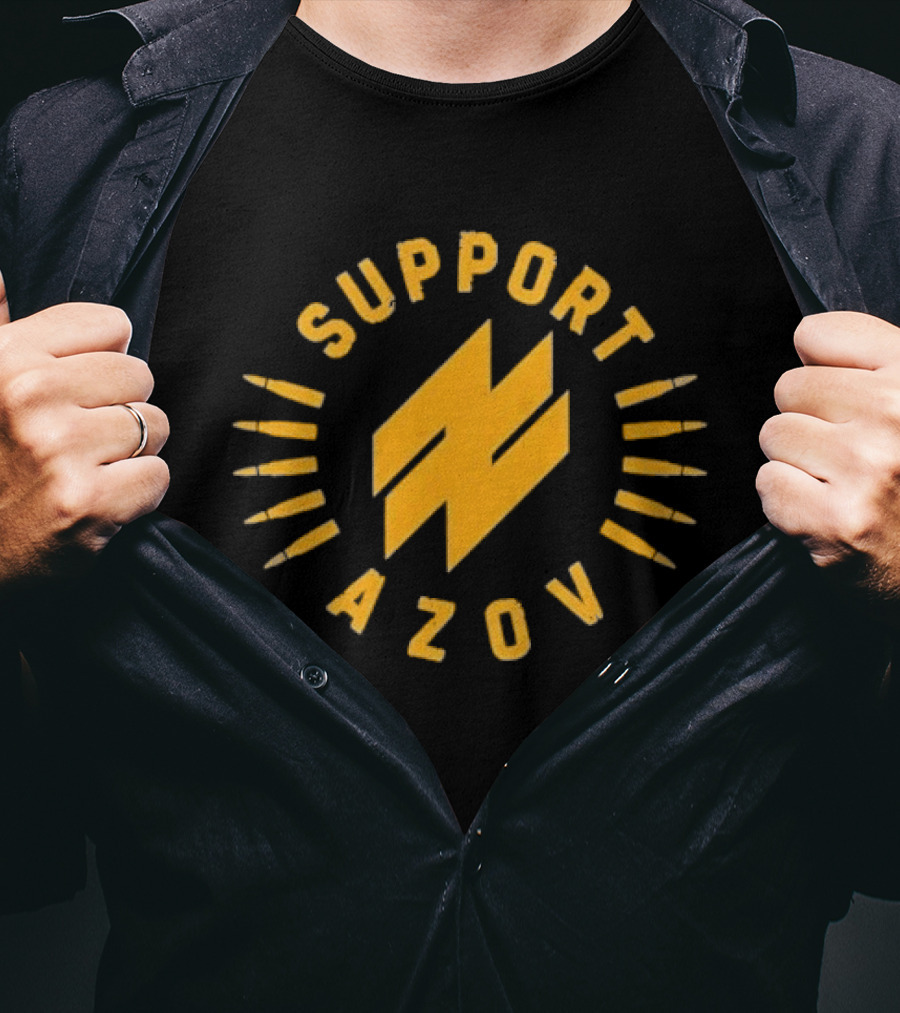 Support Azov Bullet Border T-Shirt