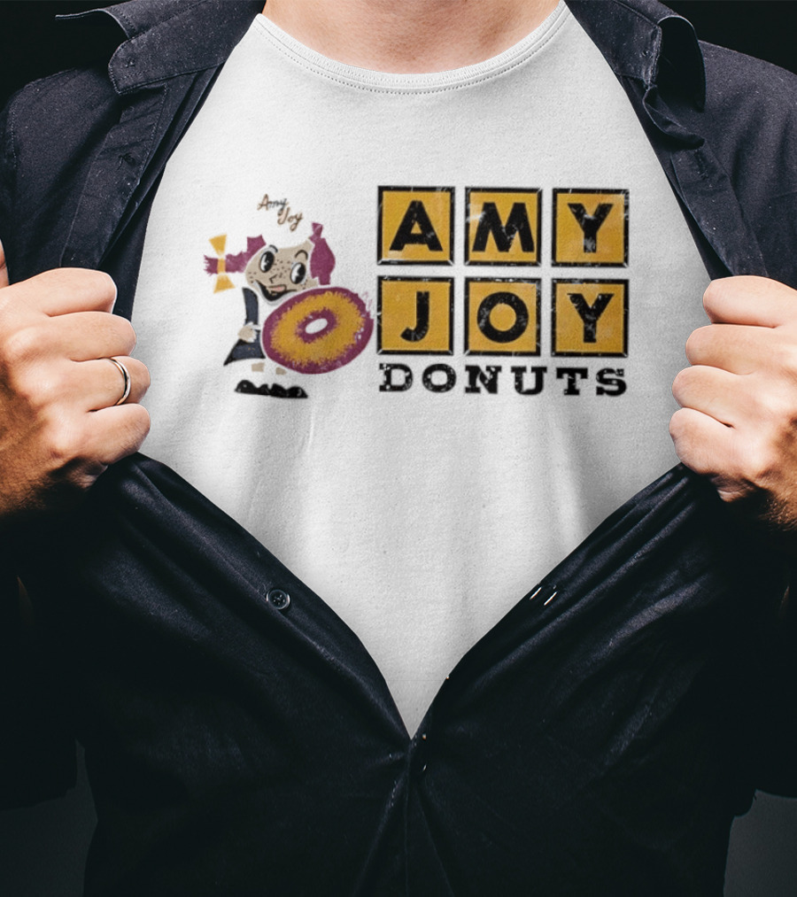 Amy Joy Donuts Retro Cartoon Character With Donut Image T-Shirt
