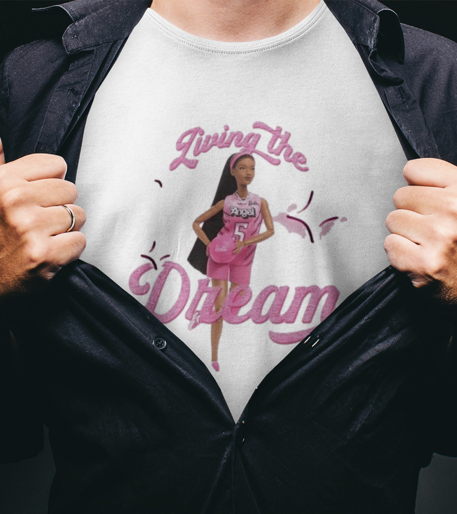 Living The Dream Barbie Angel 5 Basketball T-Shirt