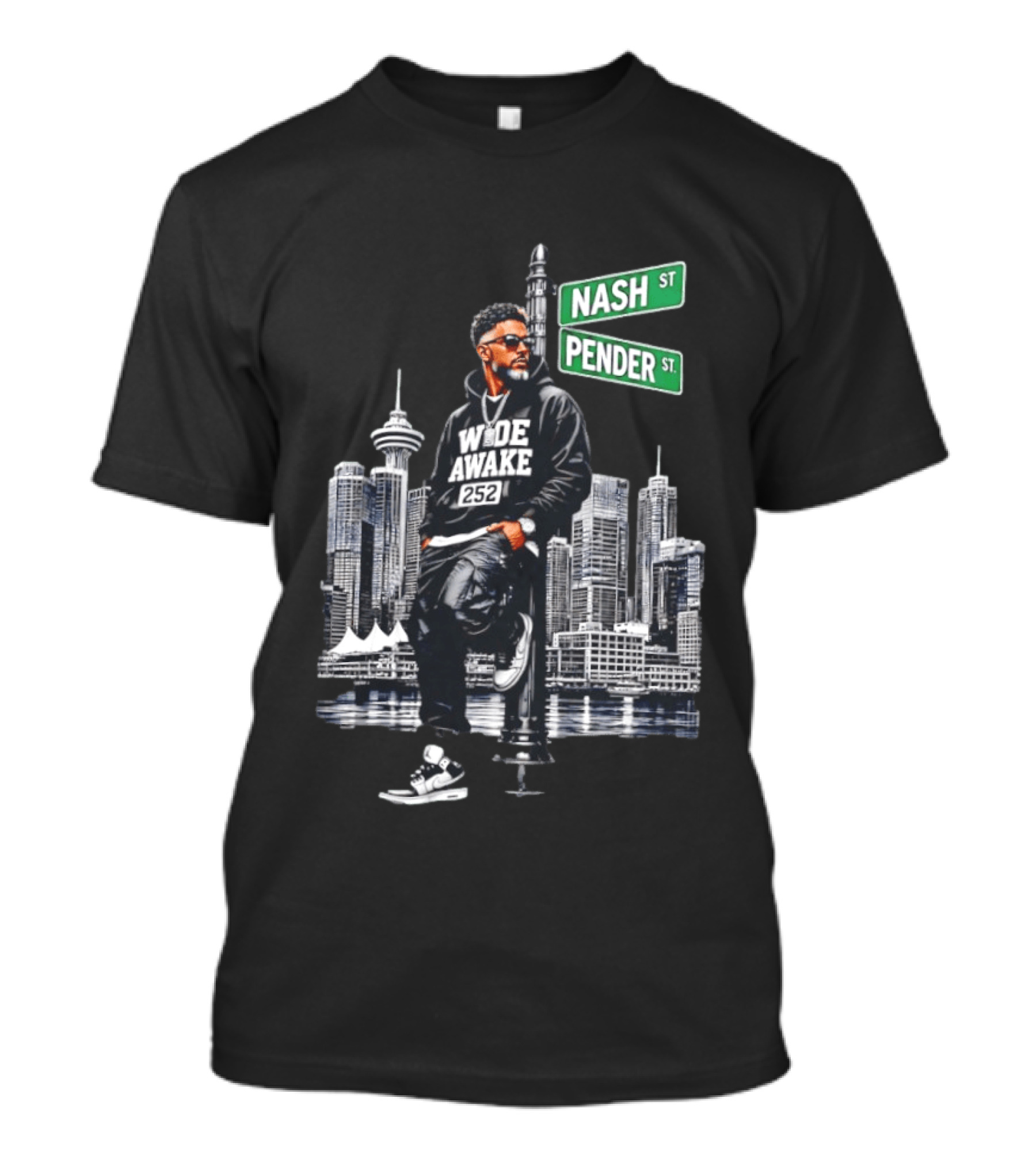 Wide Awake 252 Nash Street Pender Street Urban Skyline T-Shirt