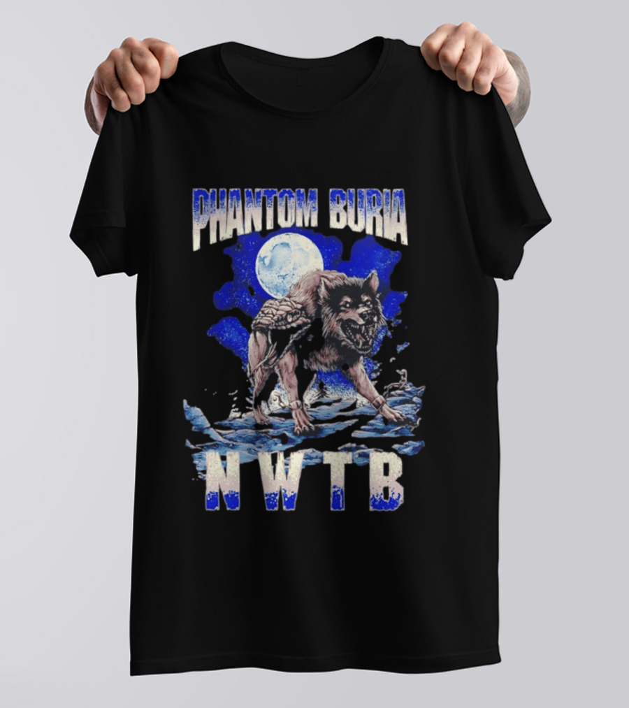 Phantom Burial NWTB Wolf And Snake Under Full Moon T-Shirt