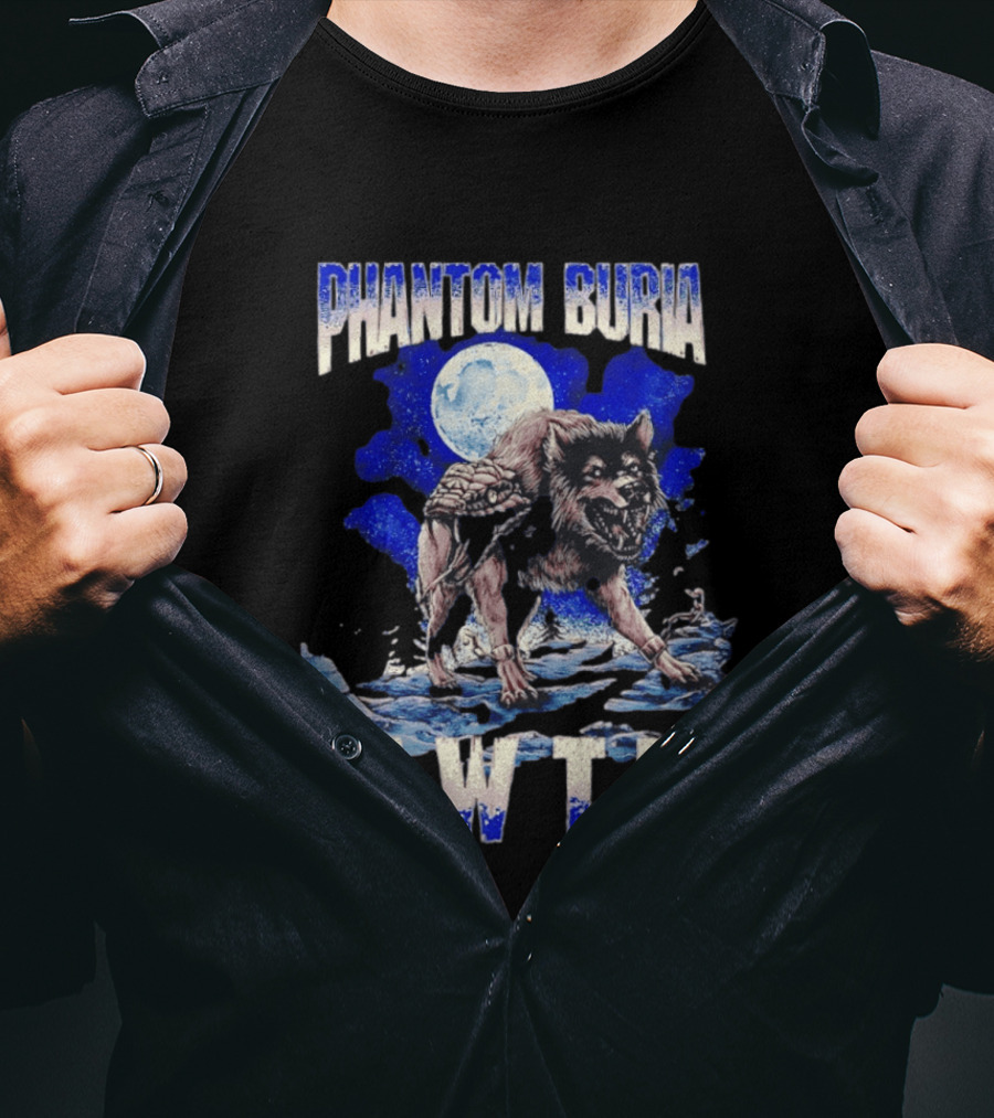 Phantom Burial NWTB Wolf And Snake Under Full Moon T-Shirt