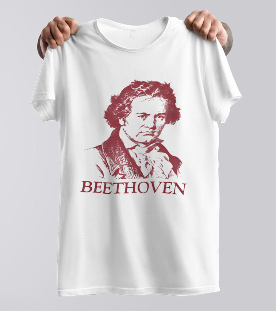 Beethoven Beethoven Classical Music Icon Bold Red T-Shirt