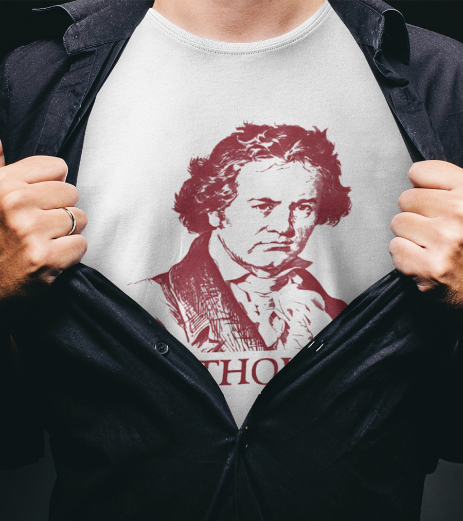 Beethoven Beethoven Classical Music Icon Bold Red T-Shirt