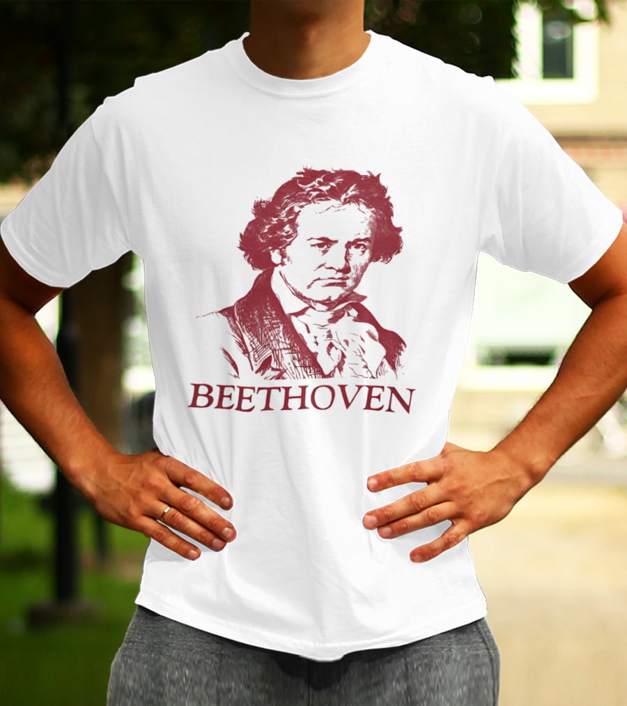 Beethoven Beethoven Classical Music Icon Bold Red T-Shirt