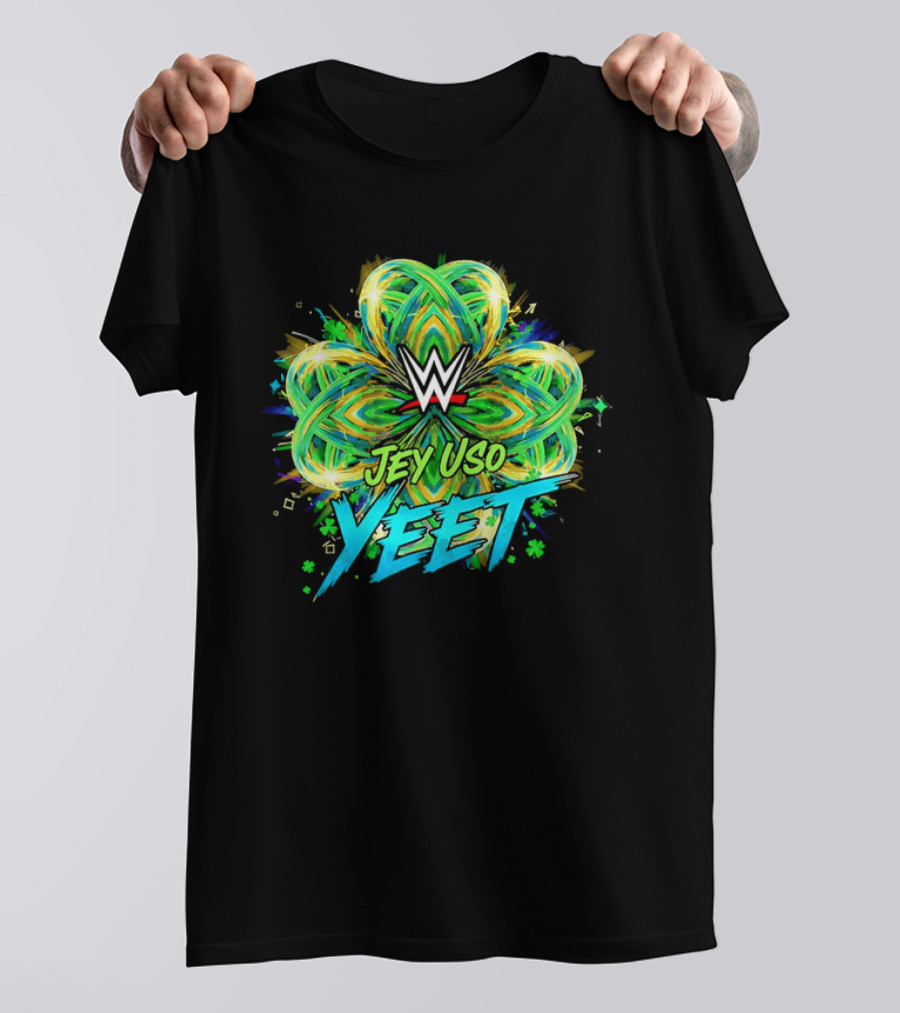 WWE Jey Uso Yeet St Patrick's Day 2026 Clover T-Shirt