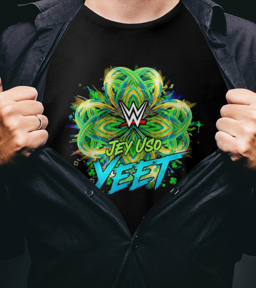 WWE Jey Uso Yeet St Patrick's Day 2026 Clover T-Shirt