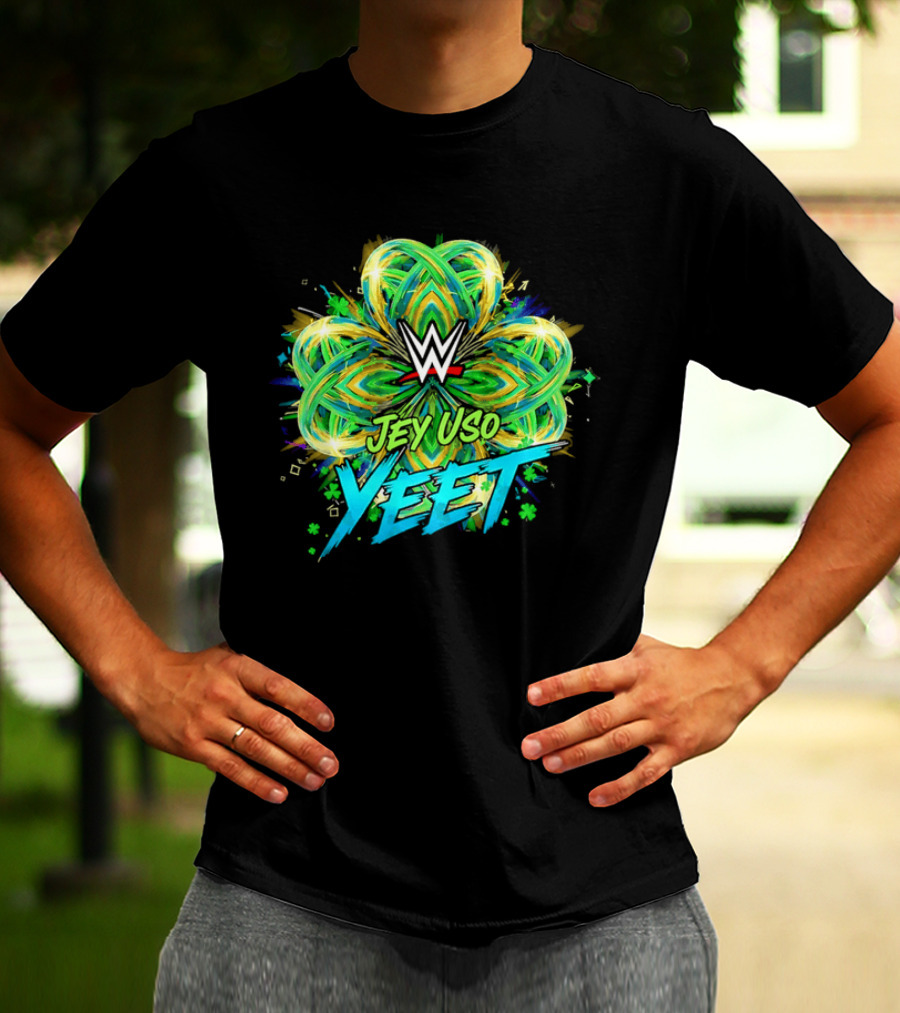 WWE Jey Uso Yeet St Patrick's Day 2026 Clover T-Shirt