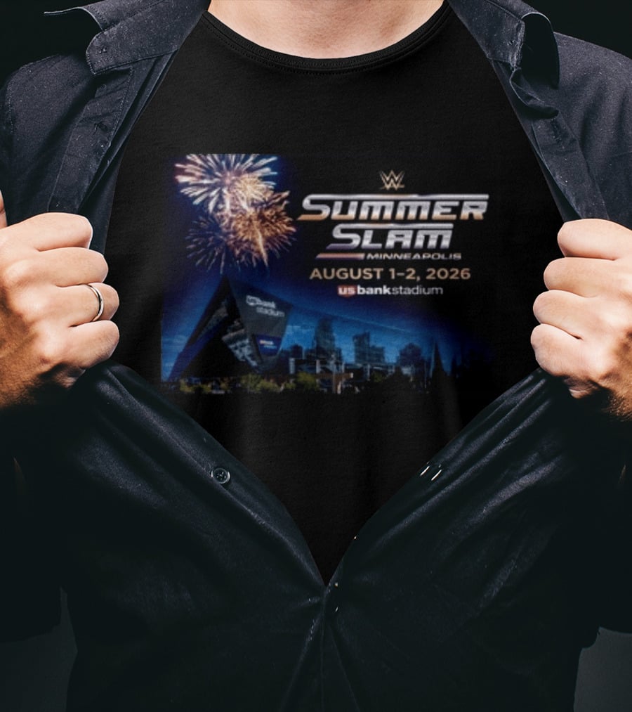 WWE SummerSlam Minneapolis August 1 2 2026 US Bank Stadium Event T-Shirt