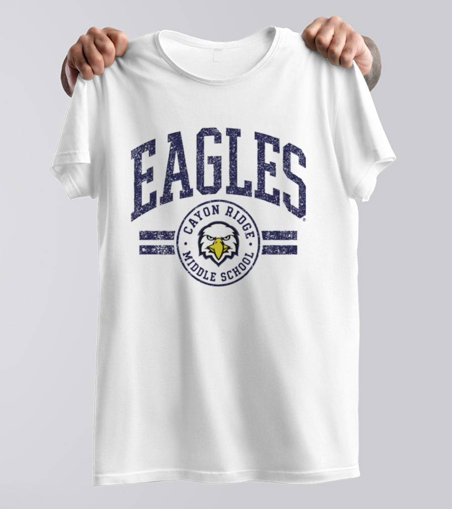 Canyon Ridge Middle School Eagles Trio Arc Lines T-Shirt