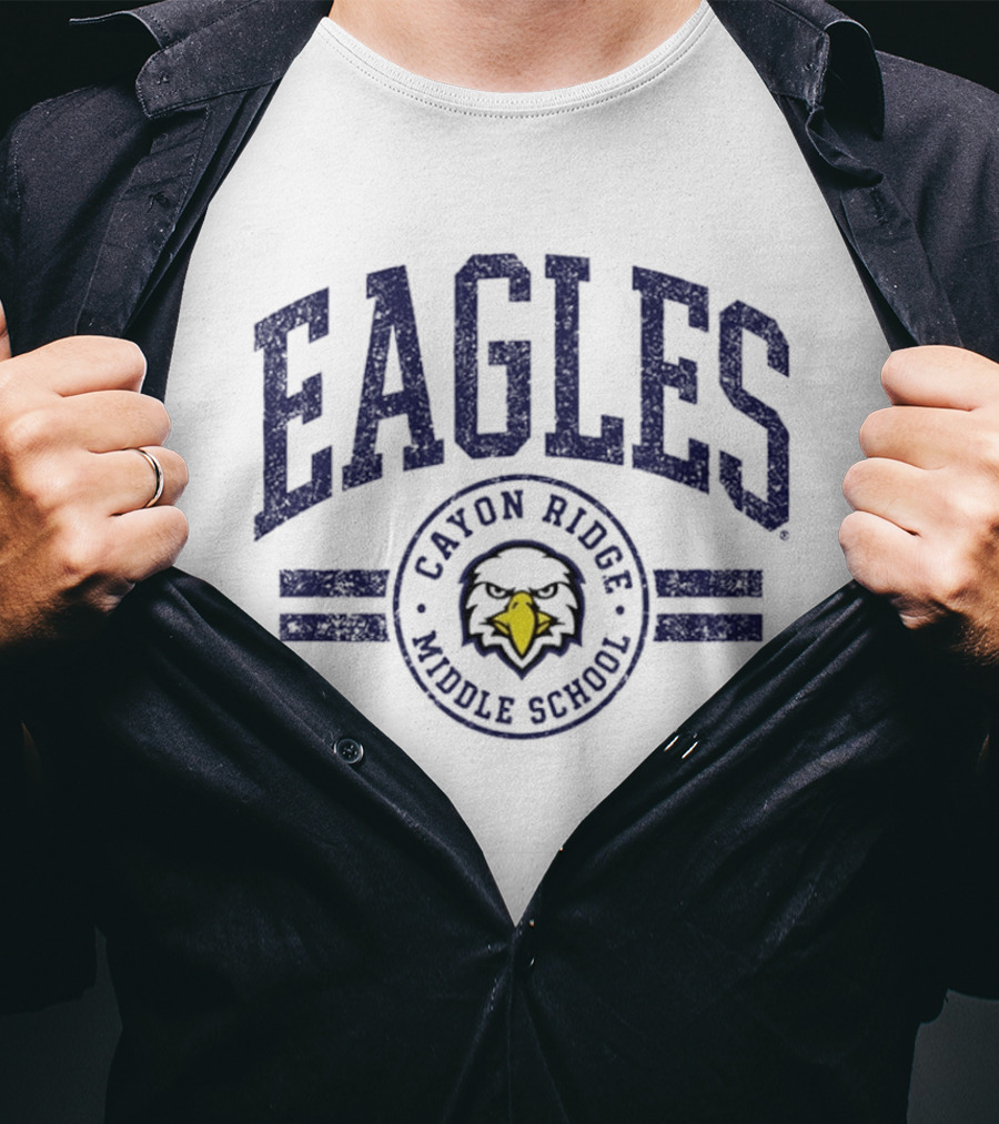 Canyon Ridge Middle School Eagles Trio Arc Lines T-Shirt
