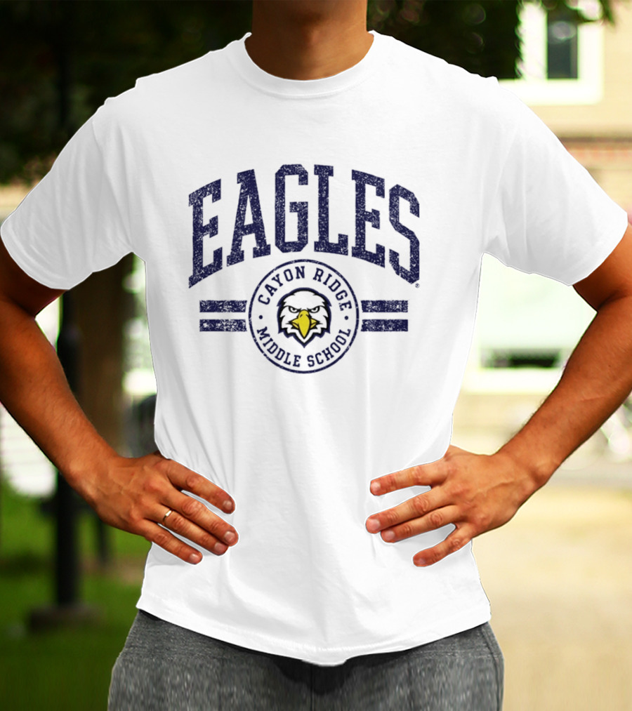 Canyon Ridge Middle School Eagles Trio Arc Lines T-Shirt