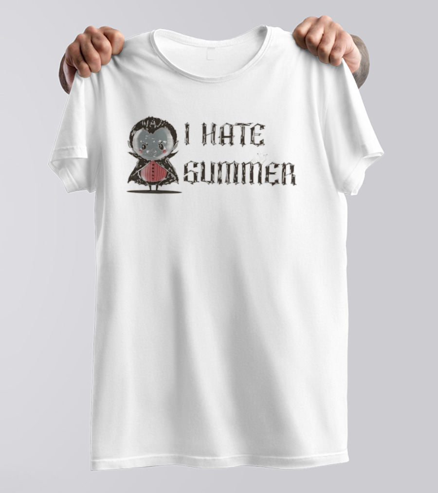 Dracula I Hate Summer Cute Vampire Comic T-Shirt