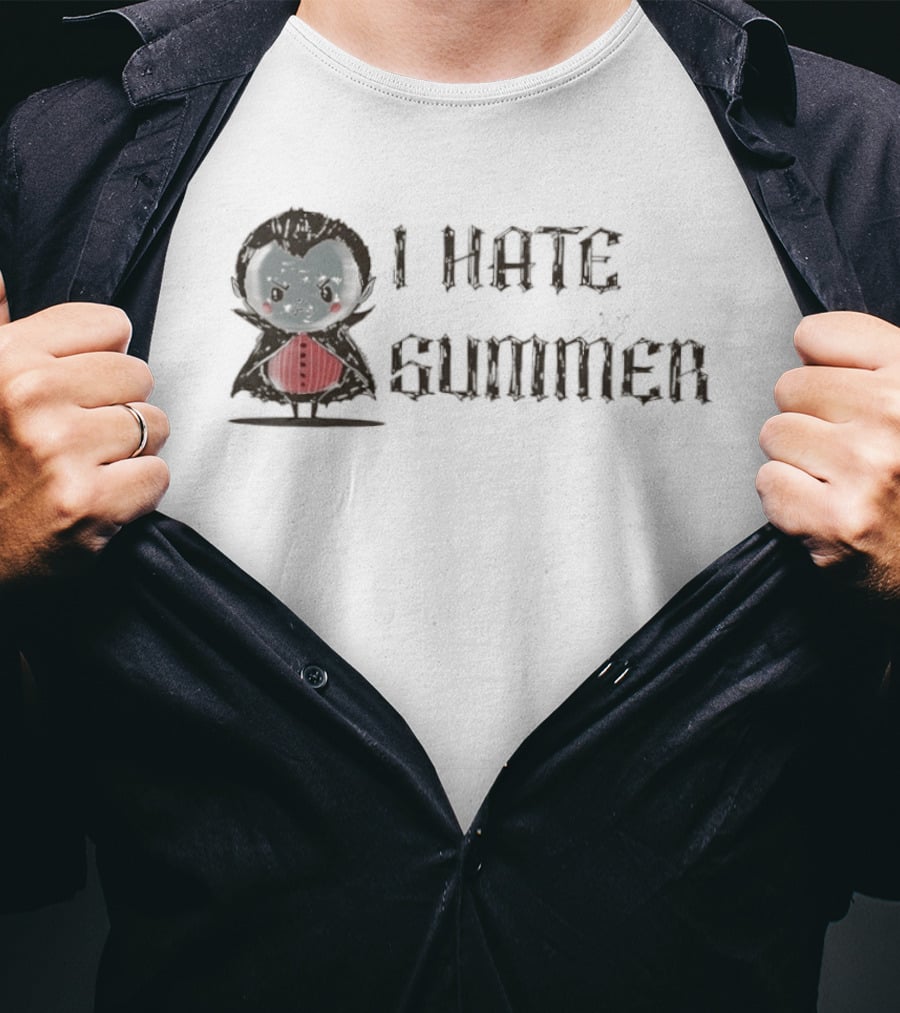 Dracula I Hate Summer Cute Vampire Comic T-Shirt