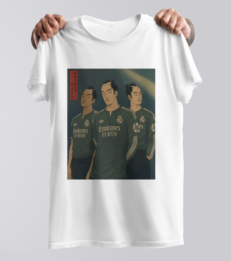 Emirates Fly Better Real Madrid Adidas Samurai Japanese T-Shirt
