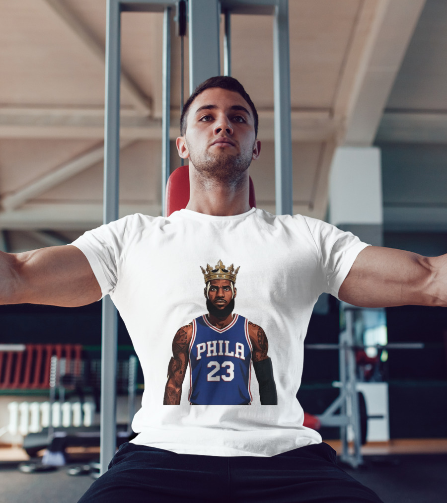 LeBron James #23 Philadelphia 76ers King Phila Basketball T-Shirt