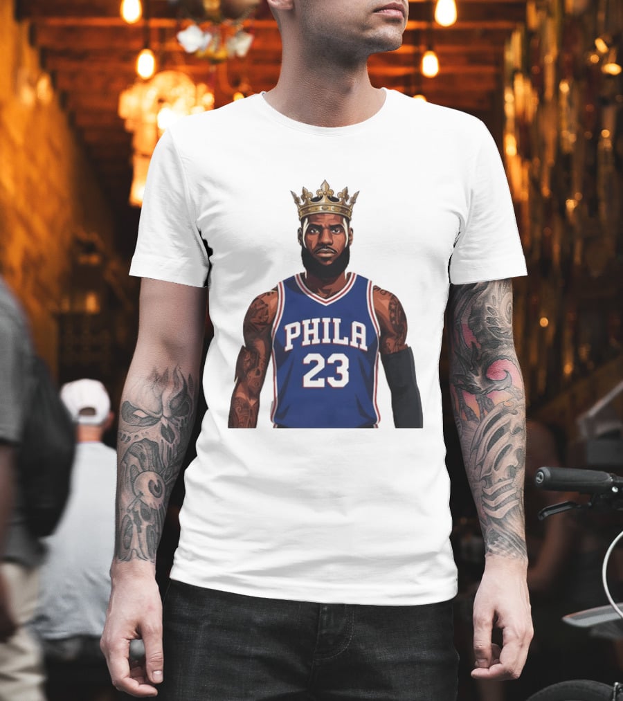 LeBron James #23 Philadelphia 76ers King Phila Basketball T-Shirt