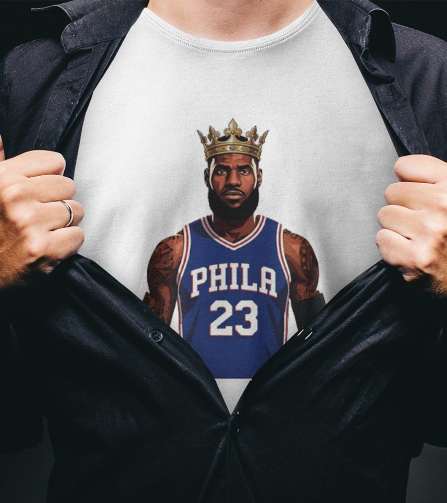 LeBron James #23 Philadelphia 76ers King Phila Basketball T-Shirt