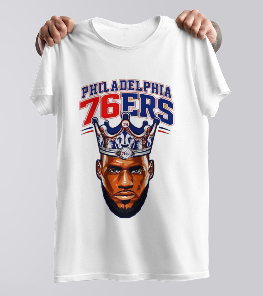 Philadelphia 76ers Lebron James 23 Basketball King Crown T-Shirt