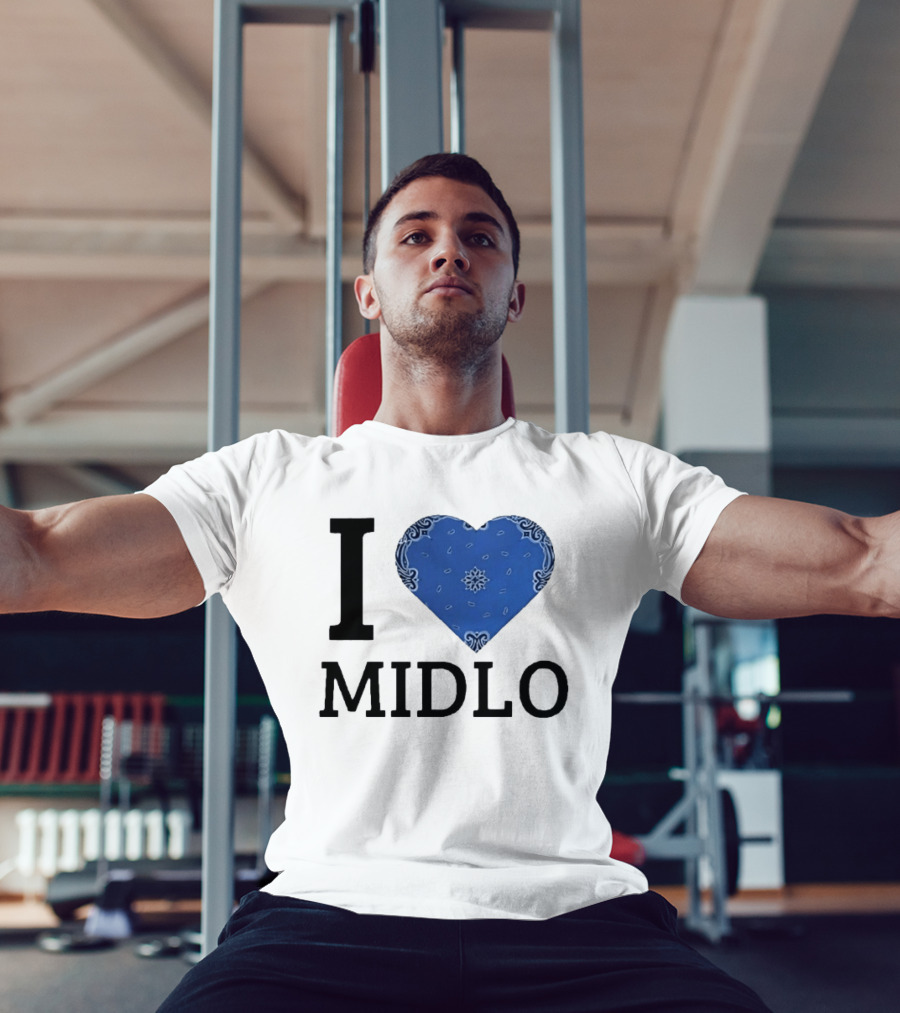 Midlo Love I Heart Blue Bandana T-Shirt