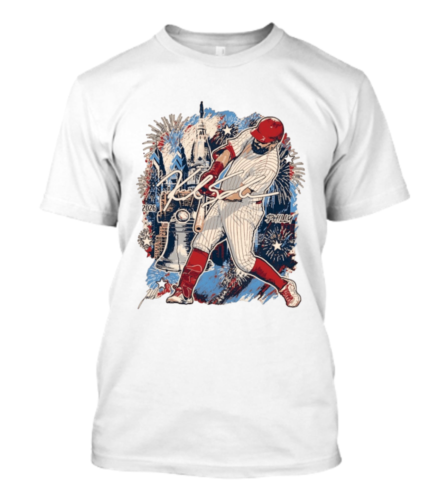 Philadelphia Phillies Kyle Schwarber 2026 MLB All Star Fireworks Philly Liberty Bell T-Shirt