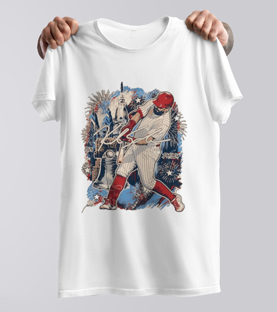 Philadelphia Phillies Kyle Schwarber 2026 MLB All Star Fireworks Philly Liberty Bell T-Shirt